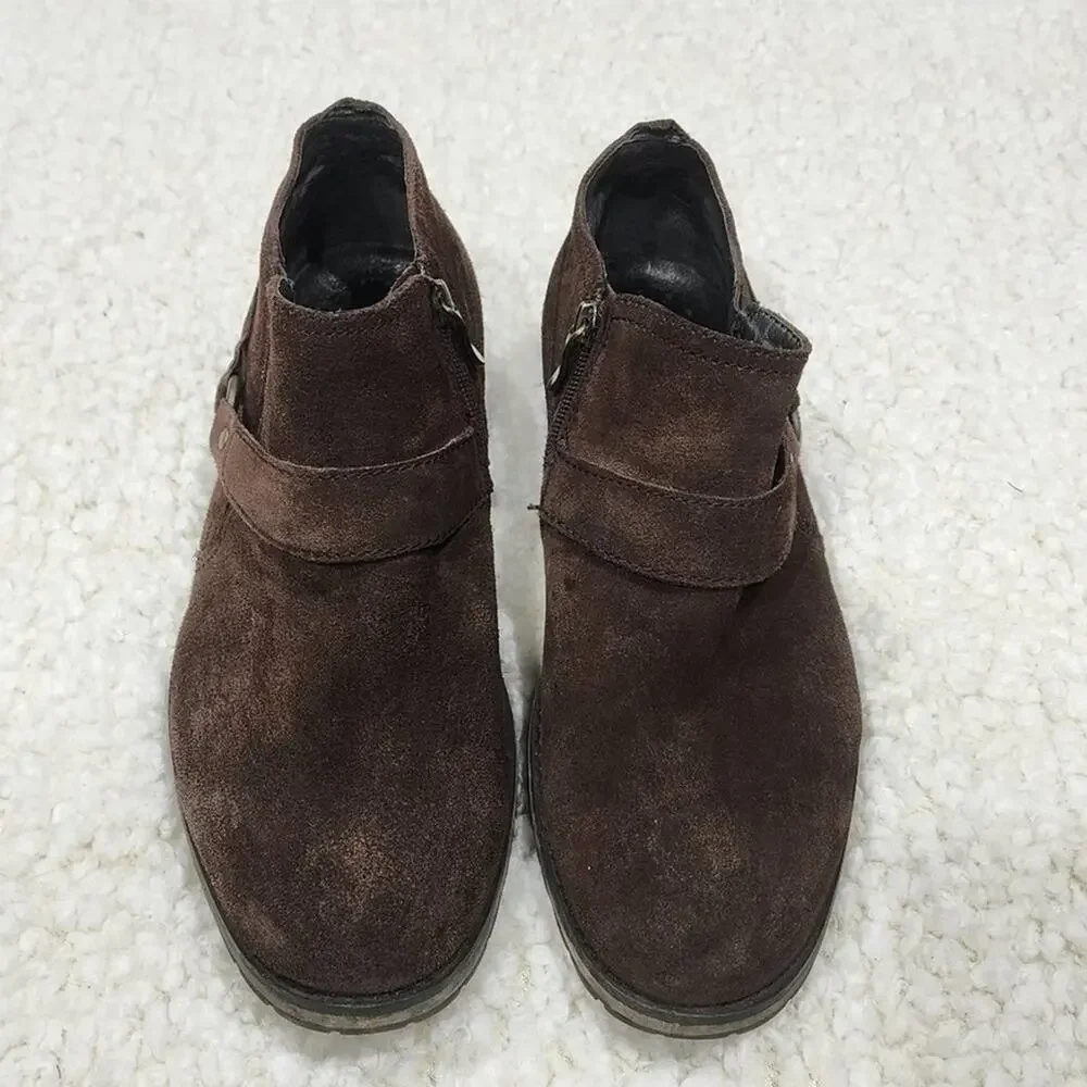 Donald J. PLINER Bakula chocolate brown suede leather boots size‎ 8